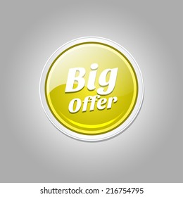Big Offer Glossy Shiny Circular Vector Button