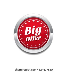 Big Offer Glossy Shiny Circular Vector Button