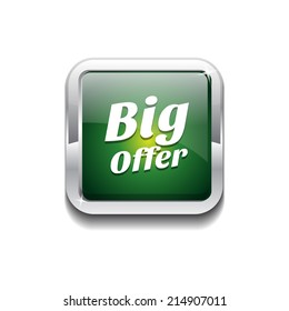 Big Offer Glossy Shiny Rounded Rectangular Vector Button