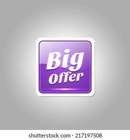 Big Offer Glossy Shiny Rounded Corner Vector Button