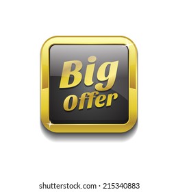 Big Offer Glossy Shiny Square Vector Button