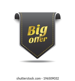 Big Offer Gold Black Label Icon Vector Design