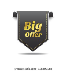 Big Offer Gold Black Label Icon Vector Design