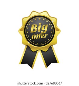 Big Offer golden Vector Icon Design