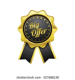 Big Offer golden Vector Icon Design