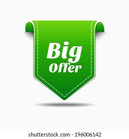 Big Offer Green Label Icon Vector Design