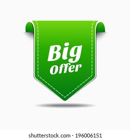 Big Offer Green Label Icon Vector Design