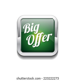 Big Offer Green Vector Icon Button