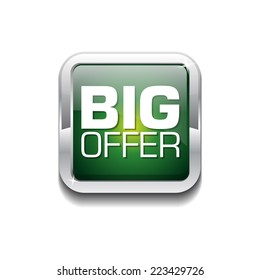 Big Offer Green Vector Icon Button
