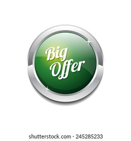 Big Offer Green Vector Icon Button