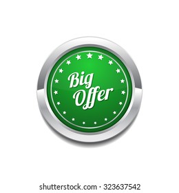 Big Offer Green Vector Icon Button