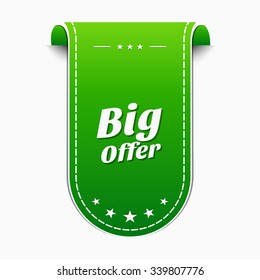 Big Offer Green Vector Icon Design