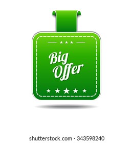 Big Offer Green Vector Icon Design