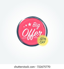 Big Offer percent Off Label