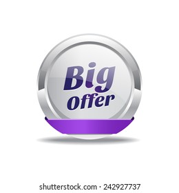 Big Offer Purple Circular Vector Button