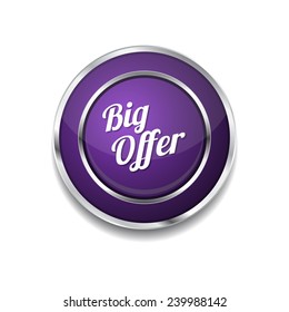 Big Offer Purple Vector Icon Button