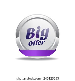 Big Offer Purple Vector Icon Button
