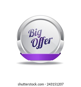 Big Offer Purple Vector Icon Button