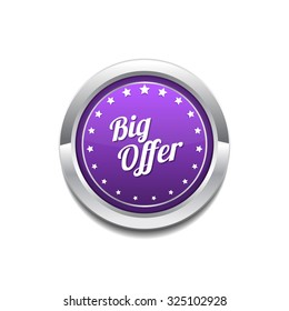 Big Offer Purple Vector Icon Button