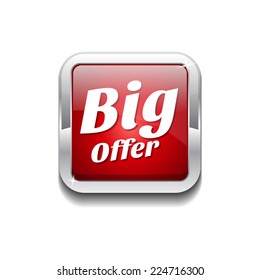 Big Offer Red Vector Icon Button