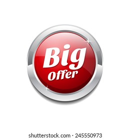 Big Offer Red Vector Icon Button
