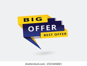Big offer sale banner colorful promotion template. Announcement  Banner label vector.