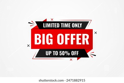 Großes Angebot Sale Banner. Sonderangebot Preis Label Design. Produkt Discount Festival Tag Design. Große Angebotsaktion Banner Vorlage. Vektorillustration zum Verkauf.