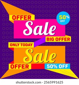 big offer sale flat design