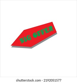 big offer sale tag for business red and green