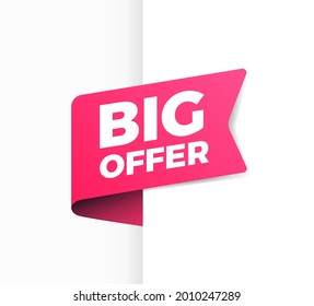 Big Offer Shopping Vector Ribbon	