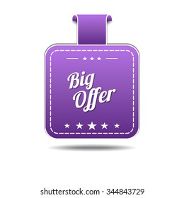 Big Offer Violet Vector Icon Design
