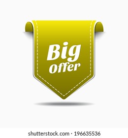 Big Offer Yellow Label Icon Vector Design