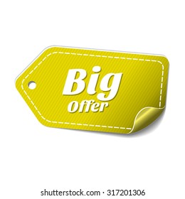Big Offer Yellow Vector Icon Design