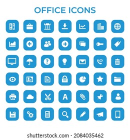 Big Office icon set, trendy flat icons