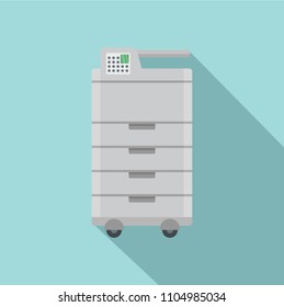 Big Office Machine Printer Icon. Flat Illustration Of Big Office Machine Printer Vector Icon For Web Design