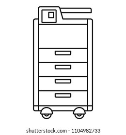 Big office printer icon. Outline illustration of big office printer vector icon for web design isolated on white background