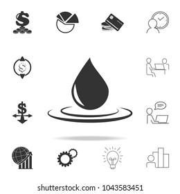 Big oil droplet icon. Detailed set of finance, banking and profit element icons. Premium quality graphic design. One of the collection icons for websites, web design on white background