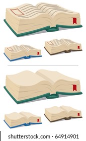 Big old book in 3 different color versions. Below is the same book but with blank sheets. 