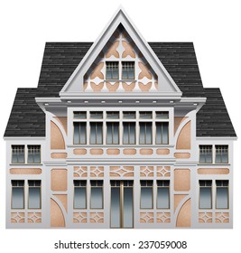 Gran edificio antiguo de fondo blanco