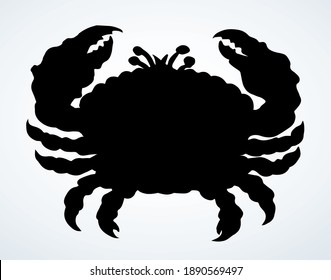 Big old healthy decapod crawl on light sand. Dark ink hand drawn health cook lobster abstract emblem insignia pictogram design retro art contour engrave print style. Closeup top view paper text space