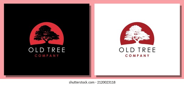 Big Old Maple Tree Label Logo Inspirational Design
