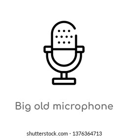 großes altes Mikrofon-Vektorillustration-Symbol. Einfache Elementgrafik. großes altes Mikrofon-Umriss-Symbol aus dem Technologiekonzept. Kann für Web und Mobile verwendet werden