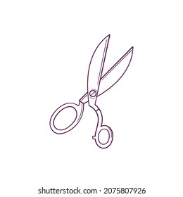 Big old tailor scissors isolated on white background