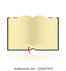 Big open blank book, vector. Illustration