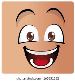a big open smile in a big face