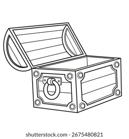 Grande peito vazio aberto delineado para colorir página isolada em um fundo branco