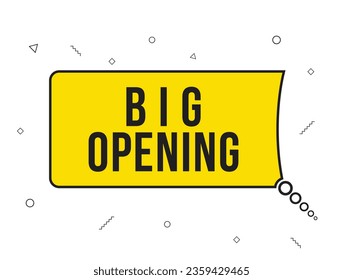 big opening announcement speech bubble with megaphone, big opening text speech bubble vector illustration.