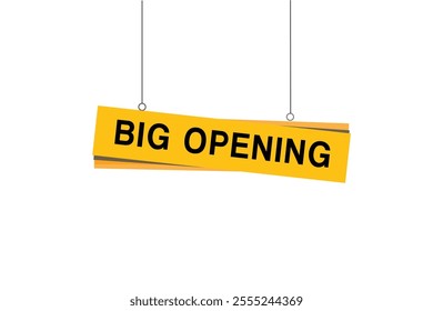 Big opening banner hanging style vector. flat template design.