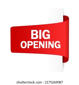 Big opening banner label. Modern web element. Flat style vector illustration.
