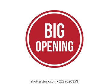 big opening red vector banner illustration isolated on white background